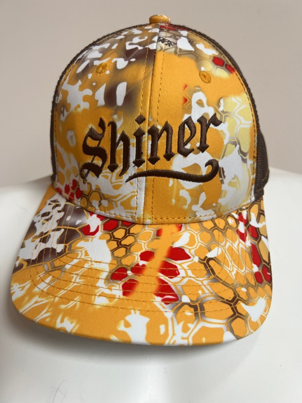 Shiner Logo Yellow Camo Trucker Hat by Outdoor cap